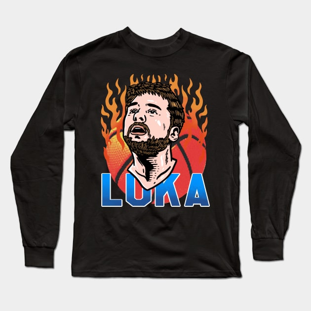 ON FIRE LUKA Long Sleeve T-Shirt by Tee Trends